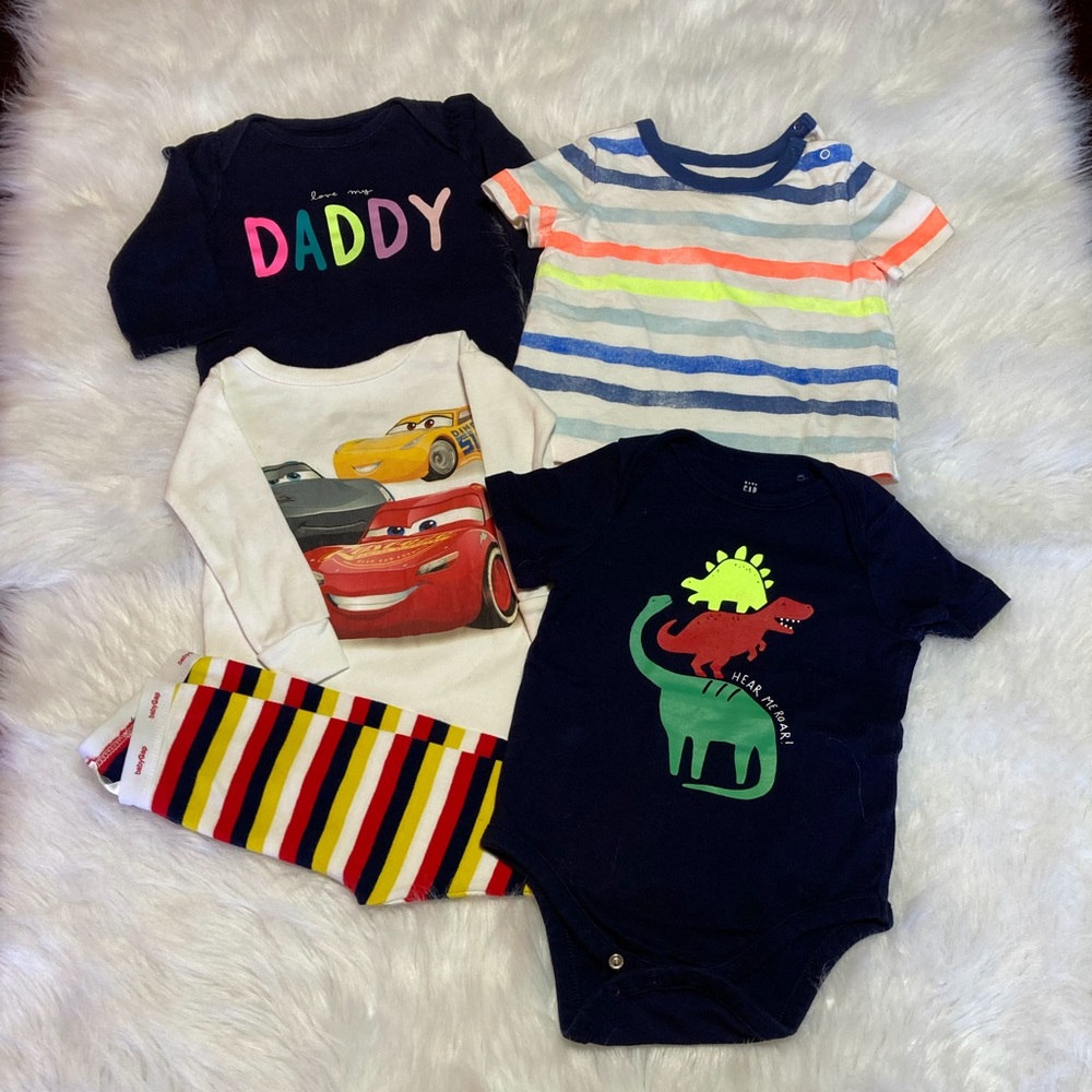 6-12 M Boys Bundle; 1. PJ, 3. Onesies
